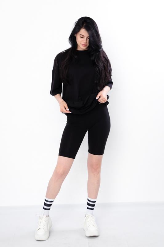 Комплект жіночий футболка/велосипедки Носи Своє S Чорний (3379-036-33-v0)