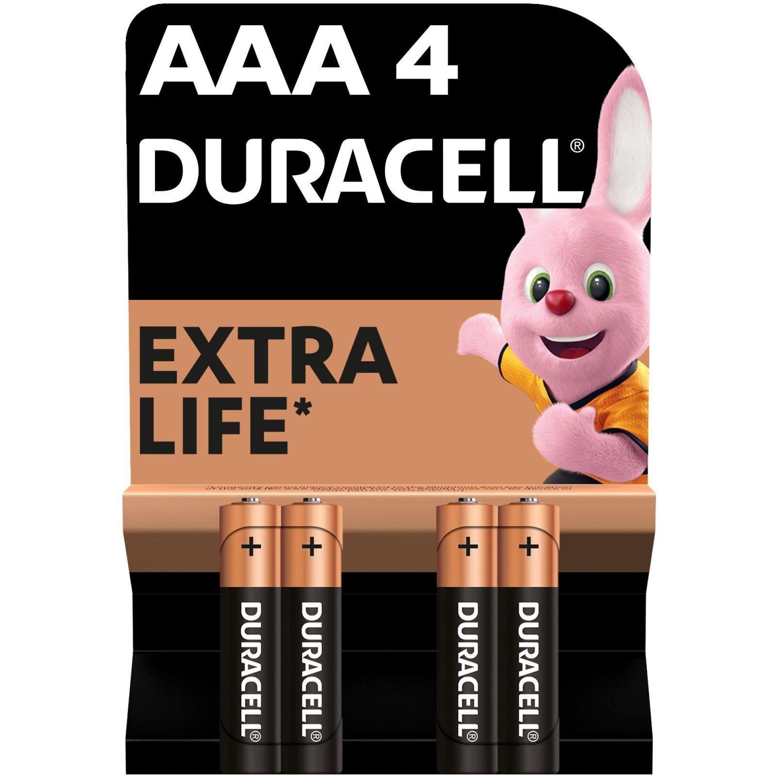 Батарейки лужні Duracell AAA LR03 MN2400 4 шт. (5000394052543)