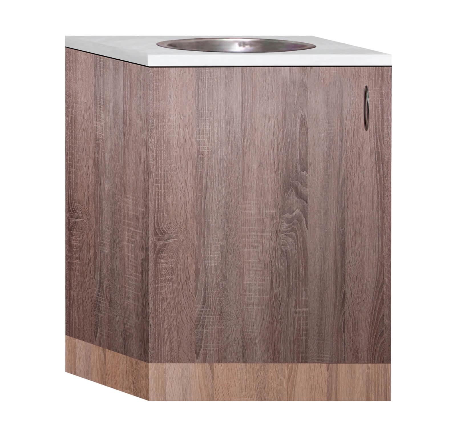 Тумба-мийка МАКСІ-МЕблі однодверна з врізним миттям зі стільницею 1-й кат. складська програма 0,5 Дуб трюфель (5102121)