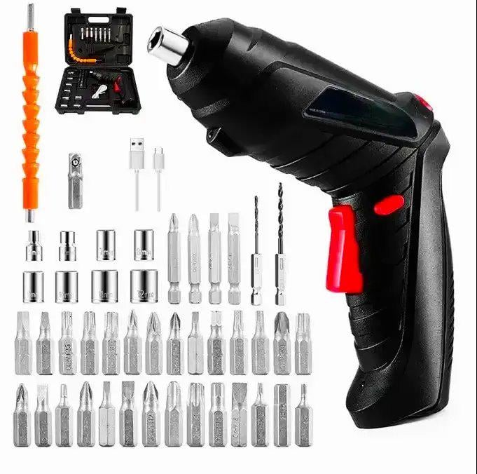 Шуруповерт акумуляторний поворотний з насадками 47 в 1 USB у пластиковій валізі - фото 5 Шуруповерт акумуляторний поворотний з насадками 47 в 1 USB у пластиковій валізі - фото 5