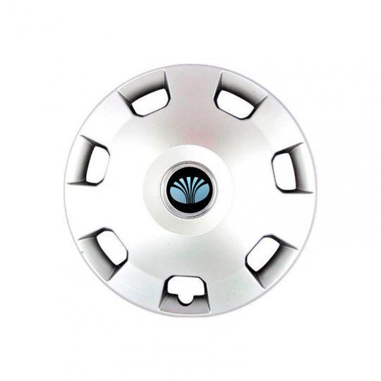 Ковпаки автомобільні SKS 207 R14 з логотипом Daewoo 4 шт. Сріблястий