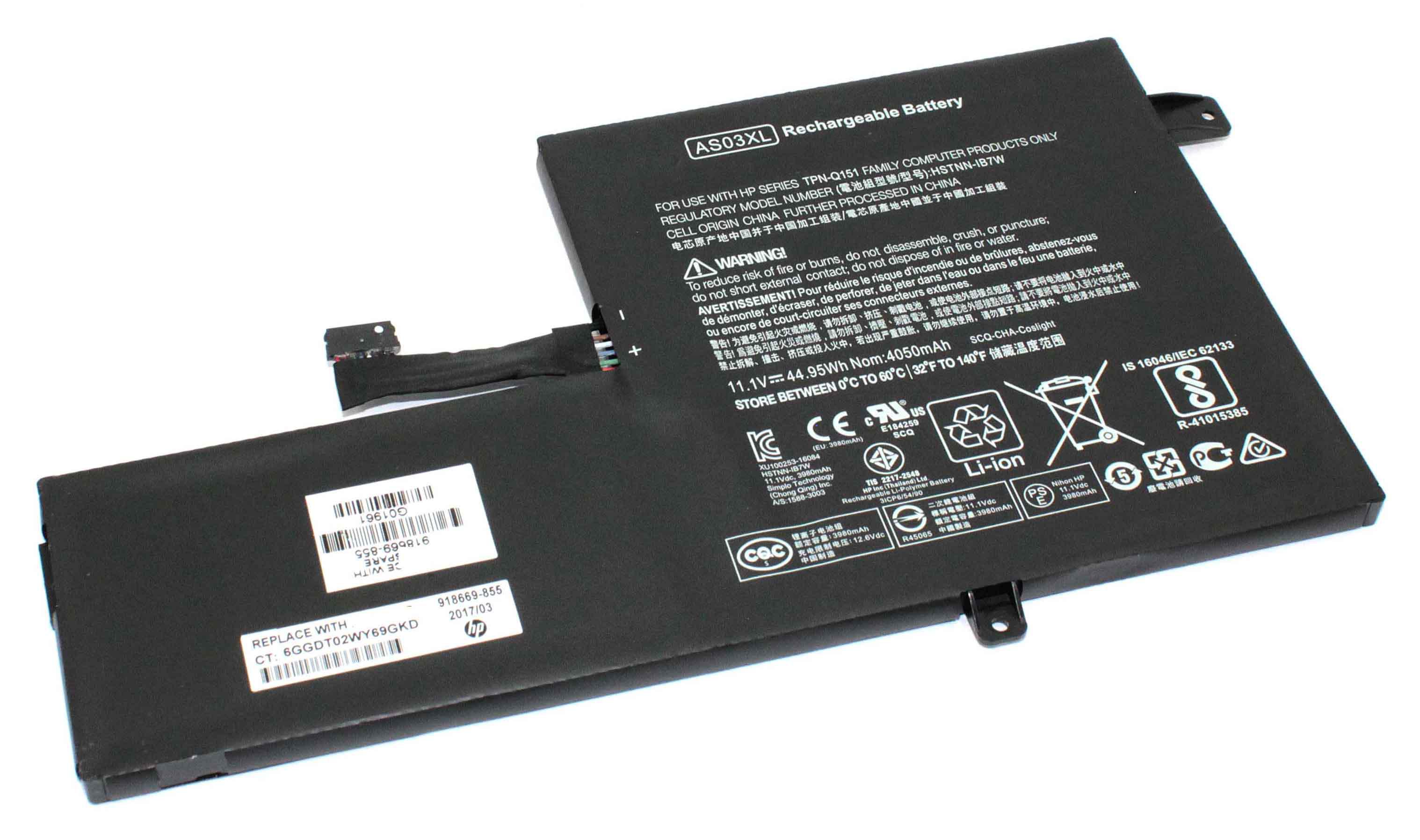 Аккумулятор для ноутбука HP AS03XL Chromebook 11 G5 11,1 V 4050 mAh