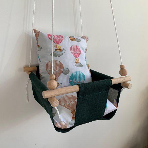 Дитяча гойдалка Infancy Повітряна куля Темно-зелений (9676996) - фото 2 Дитяча гойдалка Infancy Повітряна куля Темно-зелений (9676996) - фото 2