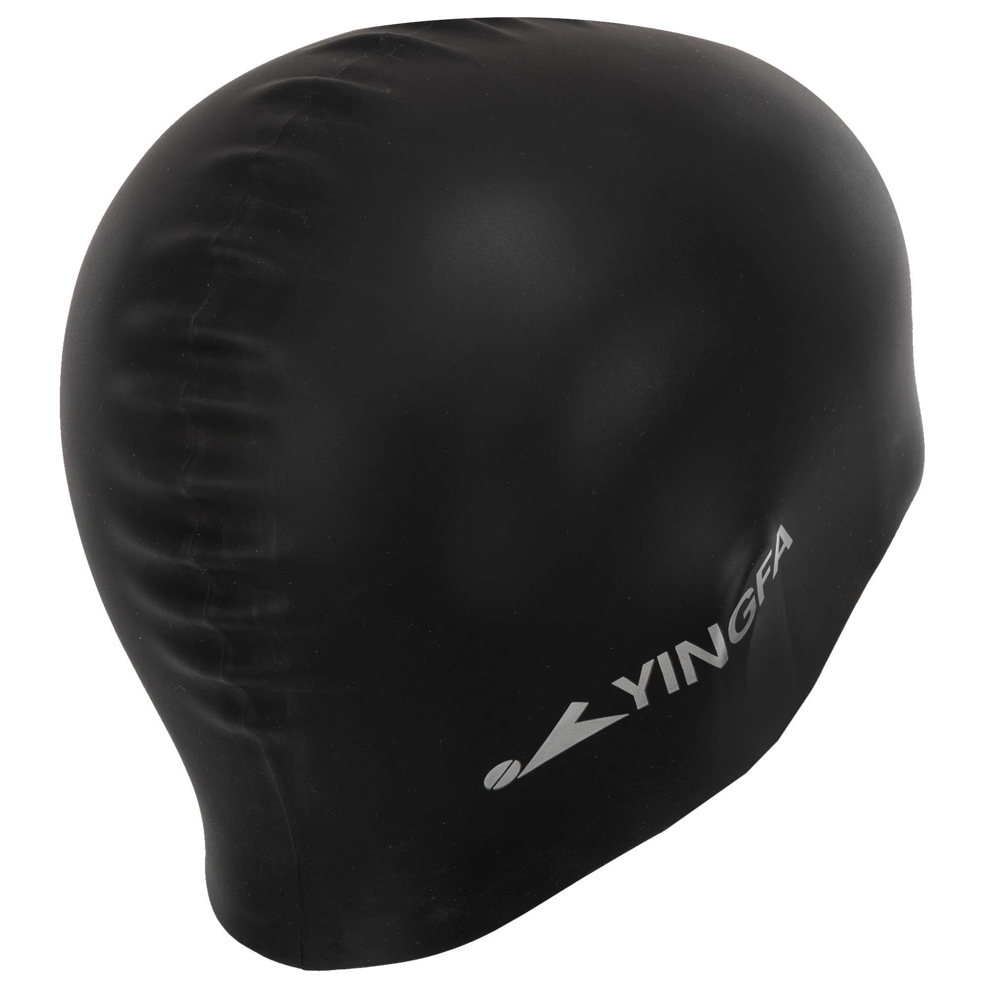 Шапочка для плавания для взрослых YINGFA C0081 силиконовая L Черный (C0081_Черный_L) - фото 4
