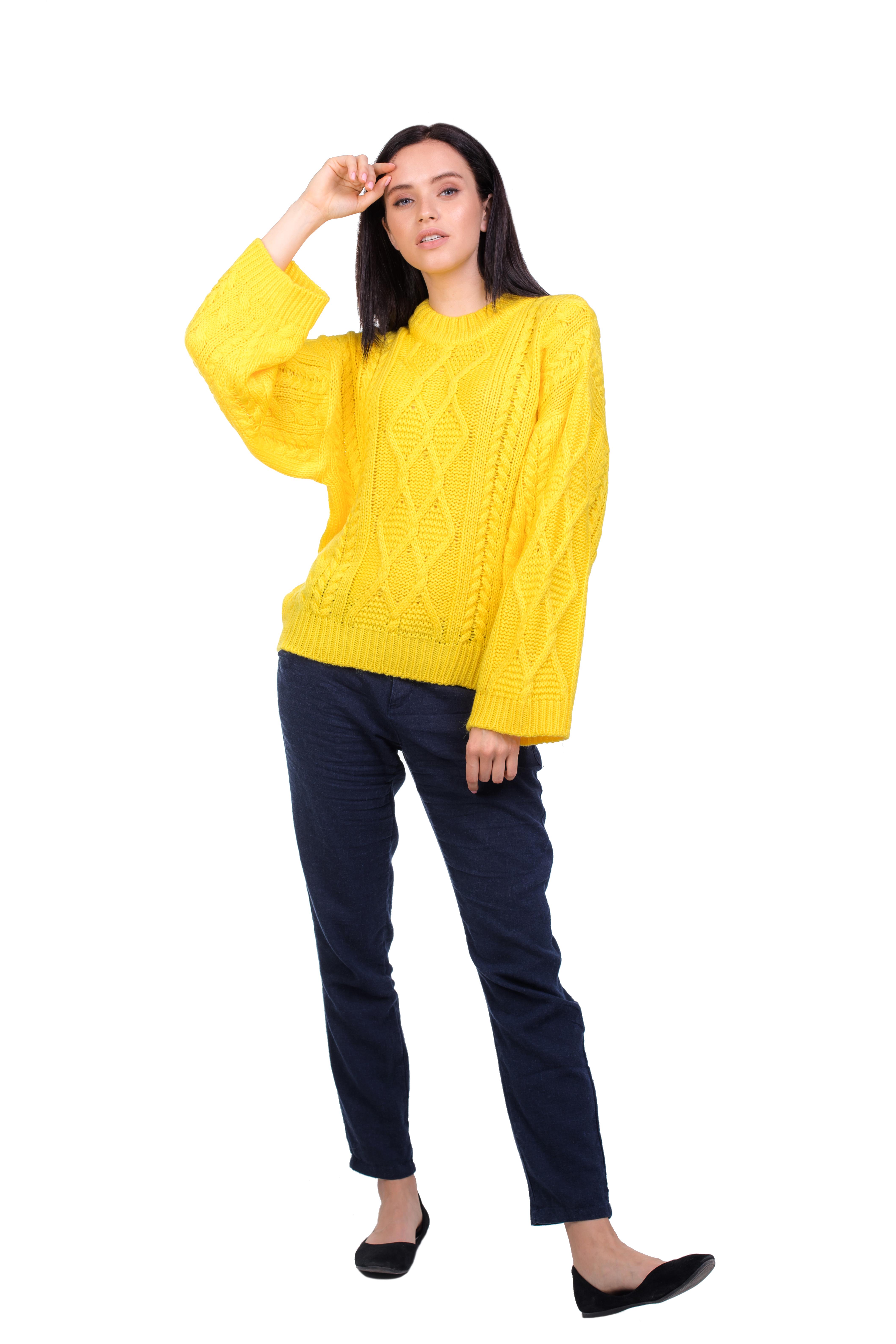 Джемпер женский Bakhur с широкими рукавами S-M Желтый (3204 Ж 44-46)