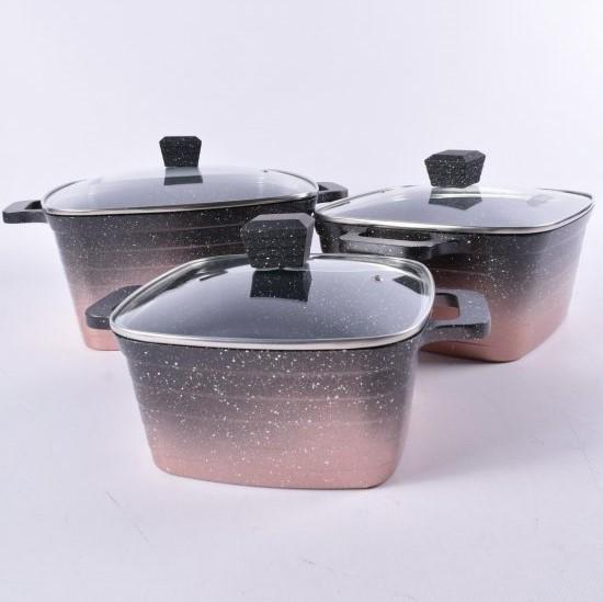 Набор посуды с мраморным покрытием Benson BN-369 6 пр. (BN-369)