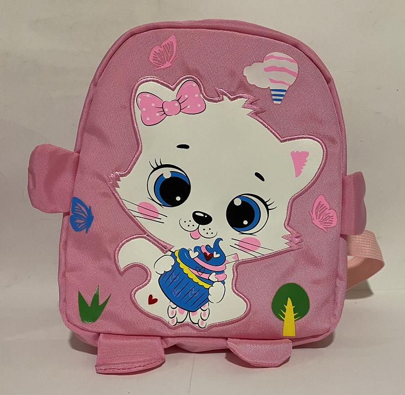 Рюкзак детский из ткани Котик 316КТ 25х21х10 см Светло-розовый (1329446)