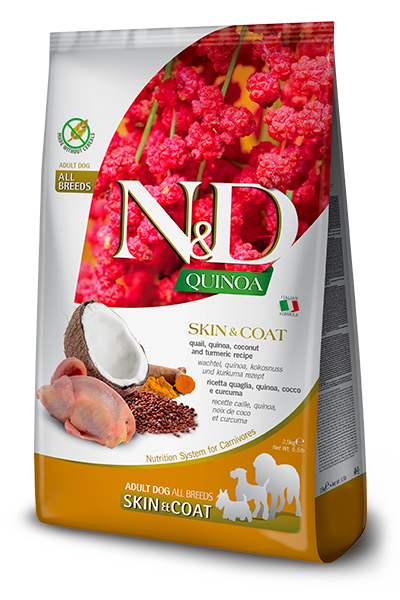 Корм сухой для собак Farmina Dog Grain Free Quinoa & Duck Skin & Coat All Breeds при пищевой аллергии 2,5 кг (24148249)