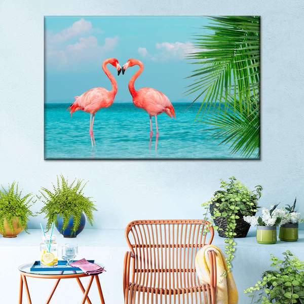 Картина KIL Art Пара розовых фламинго 81x54 см (23)