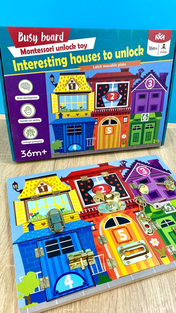 Бізіборд для малюків C 64848/20 Квартирки з тваринами 6 видів замочків/віконця що відкриваються (25807181) - фото 3 Бізіборд для малюків C 64848/20 Квартирки з тваринами 6 видів замочків/віконця що відкриваються (25807181) - фото 3