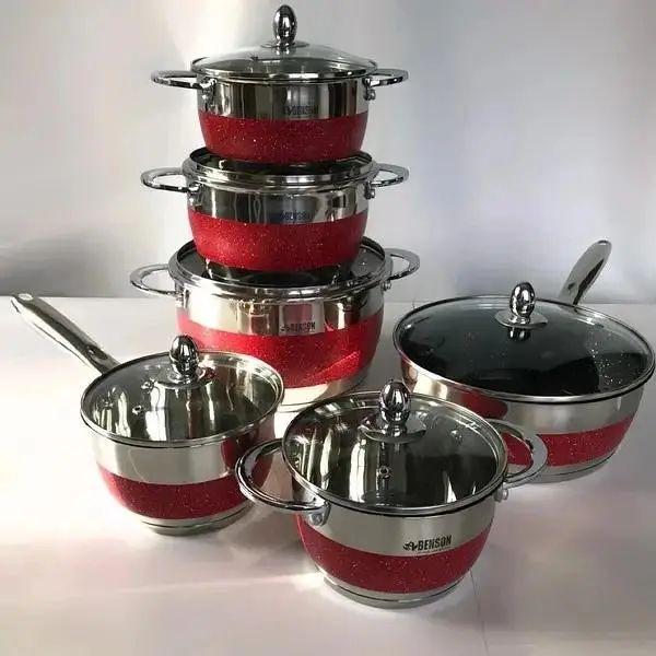 Набор посуды Benson BN-294 нержавеющая сталь 12 пр. (30547407) Набор посуды Benson BN-294 нержавеющая сталь 12 пр. (30547407)