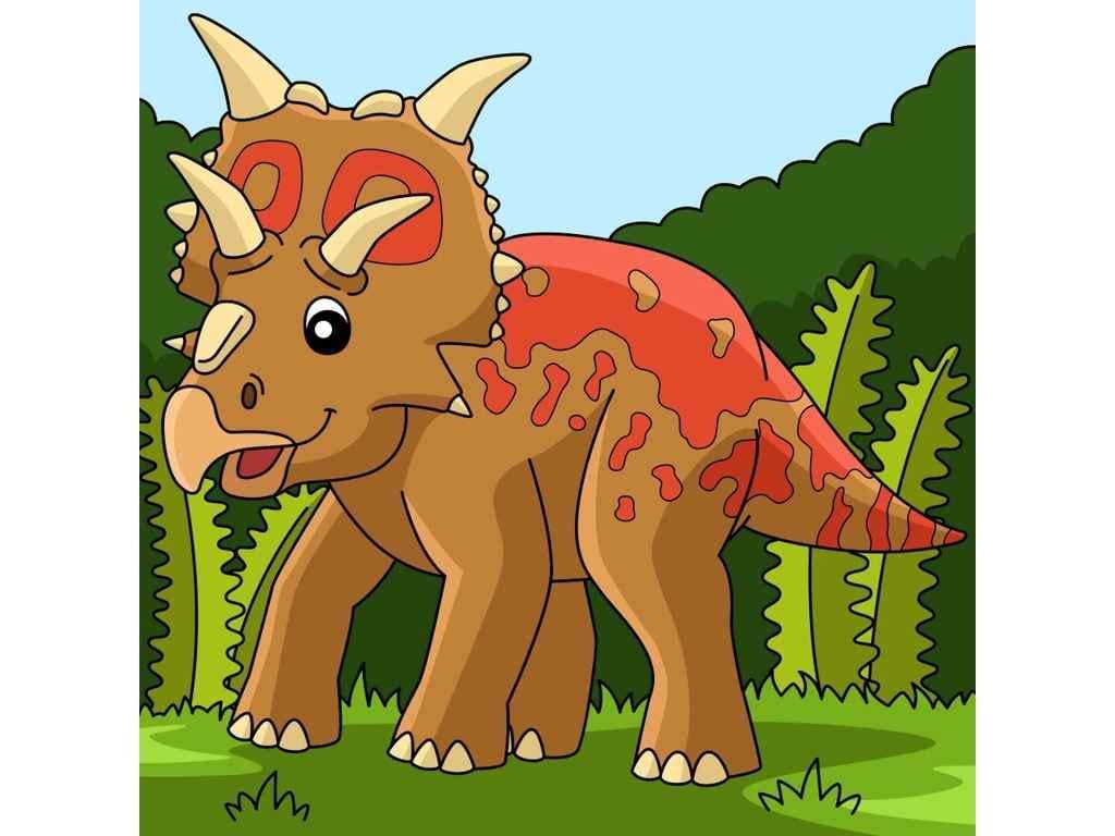 Картина по номерам Strateg Трицератопс 30х30 см (ES215)