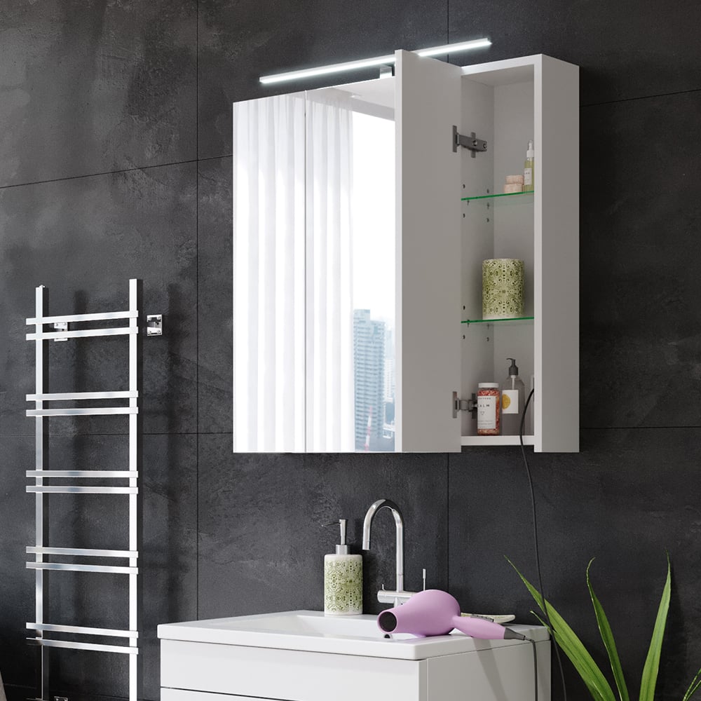 Шкаф зеркальный Vicco Rick 72х72 с LED подсветкой Белый - фото 6 Шкаф зеркальный Vicco Rick 72х72 с LED подсветкой Белый - фото 6