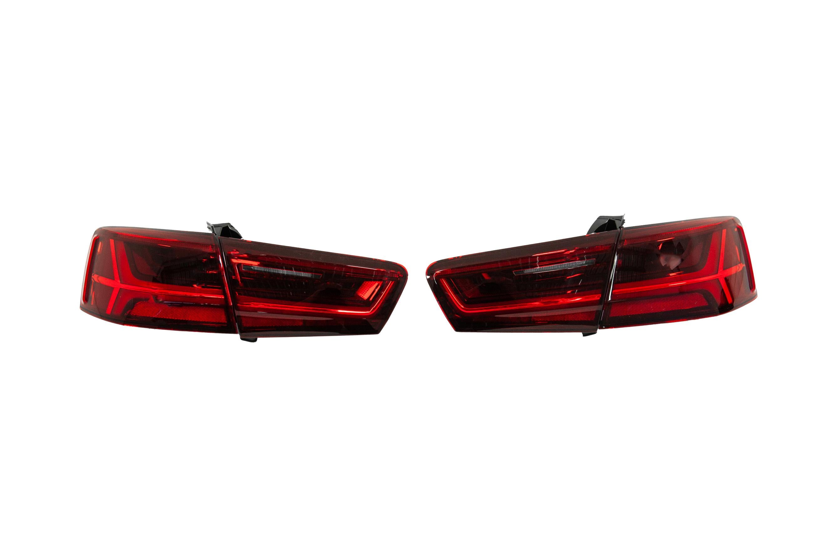 Задние LED фонари GBT High-Profile 2014-2017 для Audi A6 C7 2011-2017 гг. разные материалы 2 шт. Черный (186107)