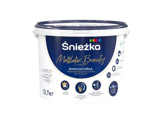 Краска износостойкая латексная Sniezka Mattlatex Beauty 4,1 кг Белый глубокоматовый