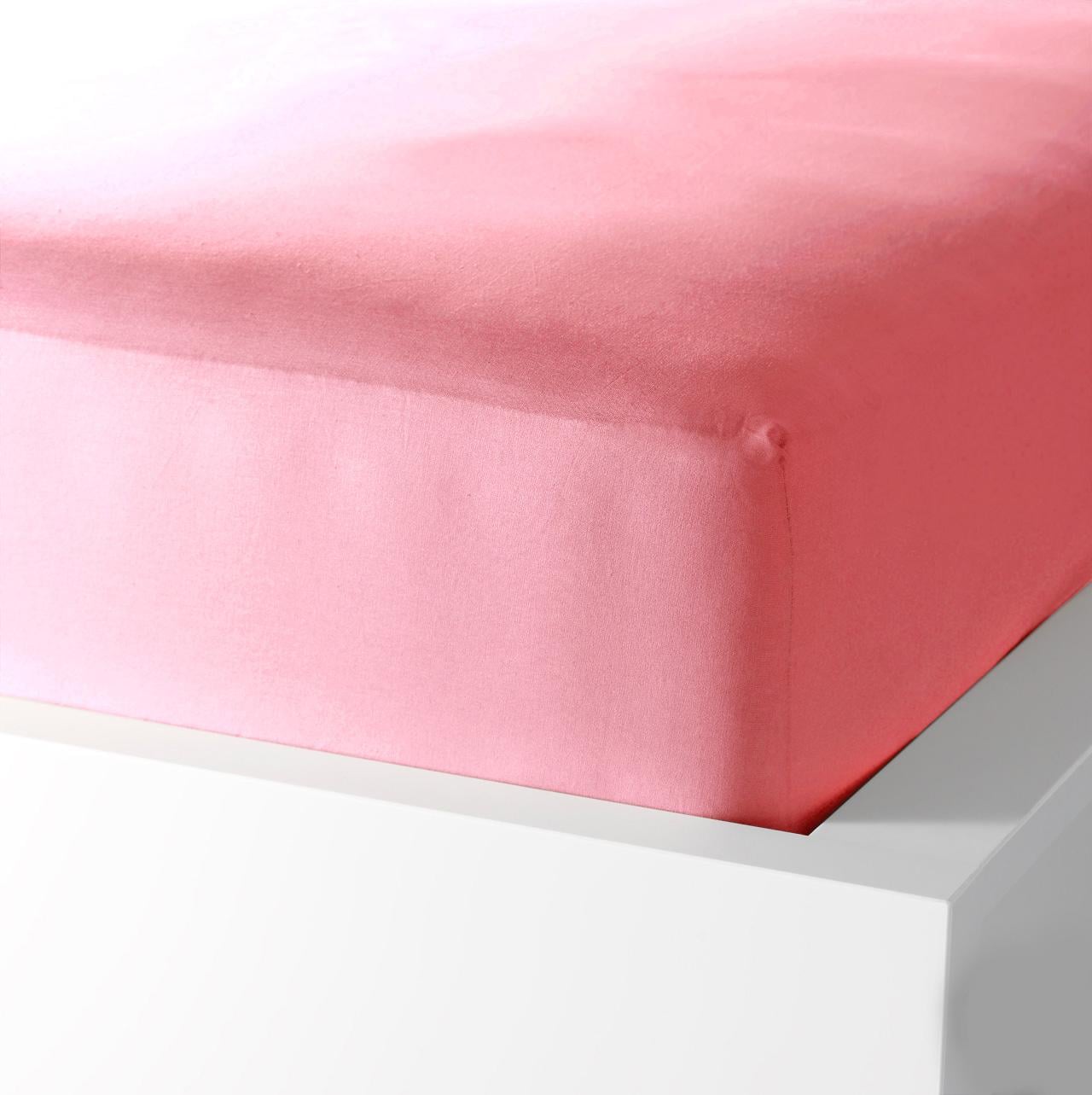 Простынь на резинке В0016 140х200 Розовый/Красный (124329)