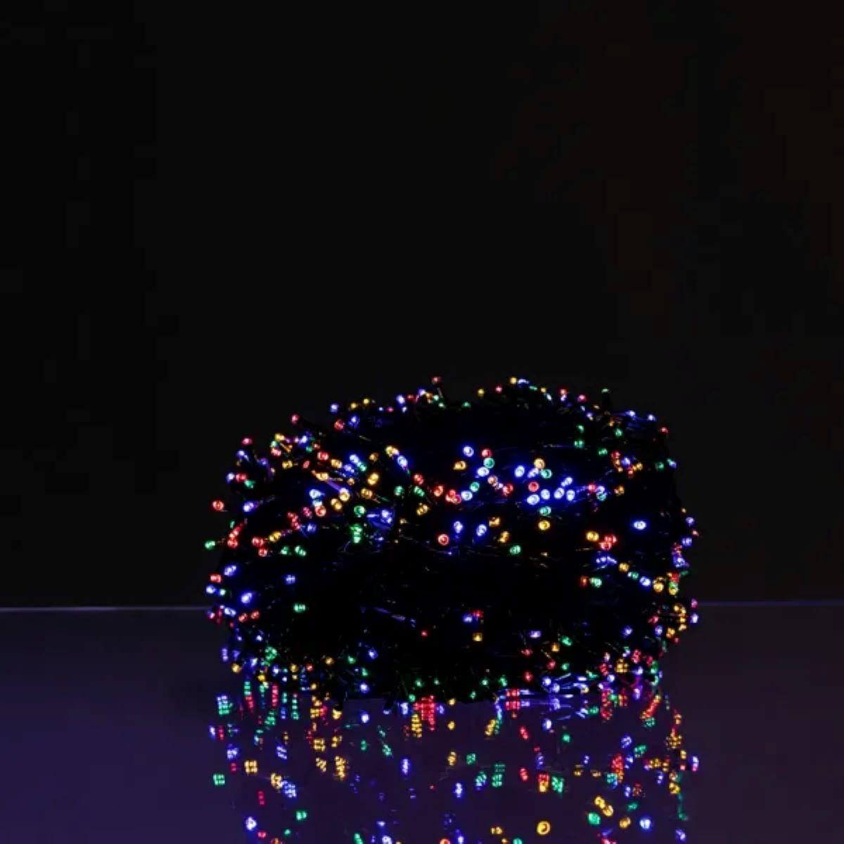 Гирлянда новогодняя уличная 30 м 300 LED с солнечной батареей черный провод Разноцветный (SB300L30MBML)