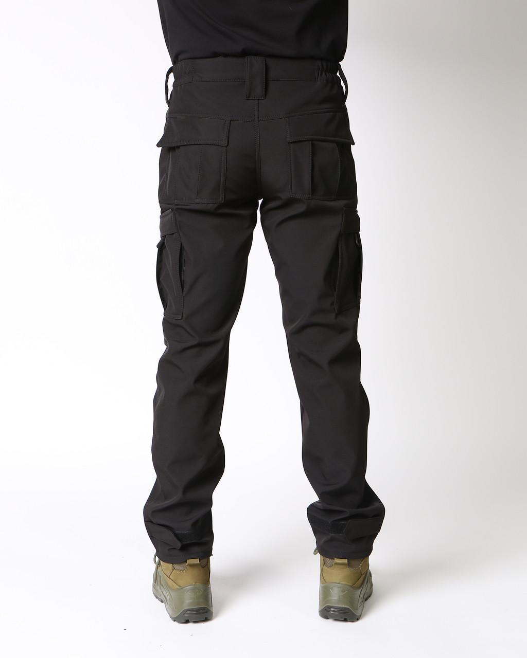 Брюки на флисе шесть карманов софтшелл р. 46 Черный (ШтаниТС_софтш_фліс_ч_46) - фото 3 Брюки на флисе шесть карманов софтшелл р. 46 Черный (ШтаниТС_софтш_фліс_ч_46) - фото 3