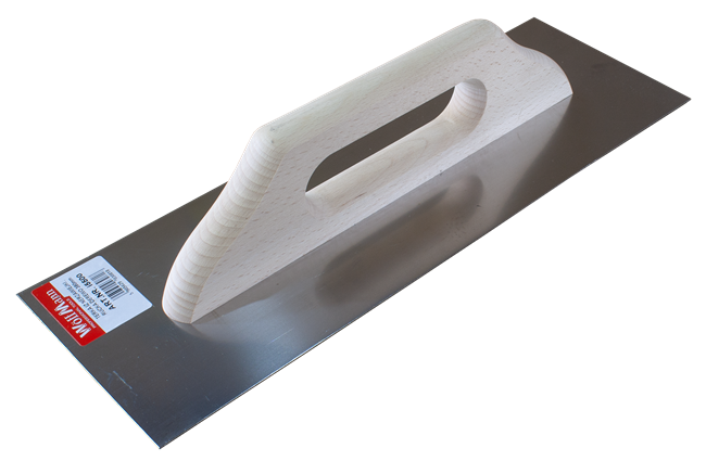 Терка WoffMann гладкая из нержавеющей стали с деревянной ручкой 130х380 мм Терка WoffMann гладкая из нержавеющей стали с деревянной ручкой 130х380 мм