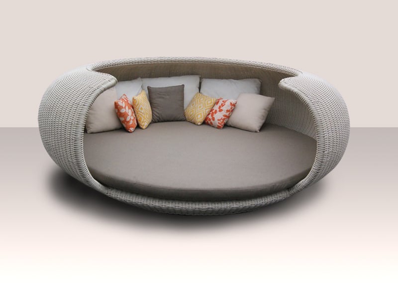 Диван садовый Cruzo Нест Ай из искусственного ротанга Белый (ei0408)