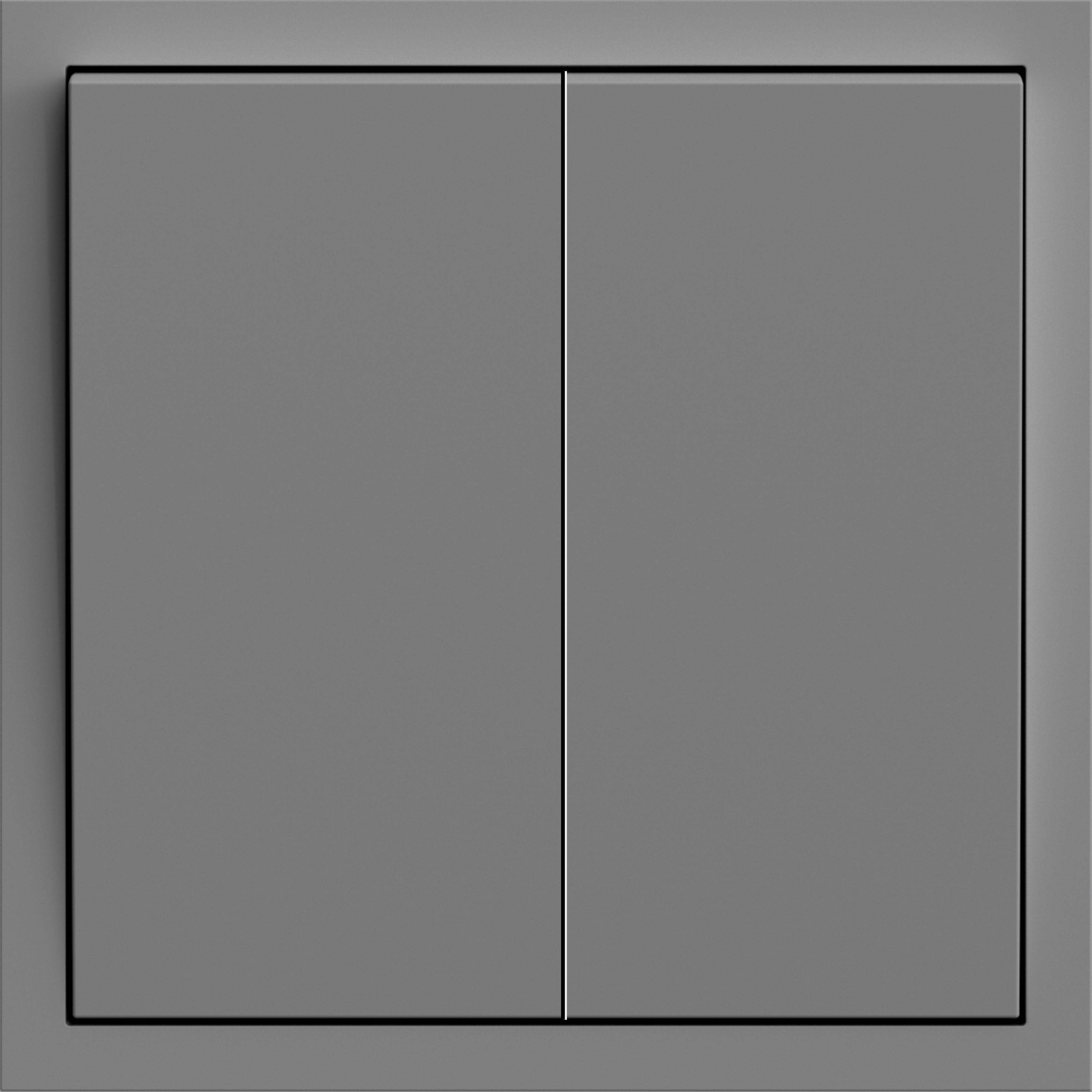 Выключатель двухклавишный ARDERO Soft проходной 10А Серый (EV122-G) - фото 1 Выключатель двухклавишный ARDERO Soft проходной 10А Серый (EV122-G) - фото 1