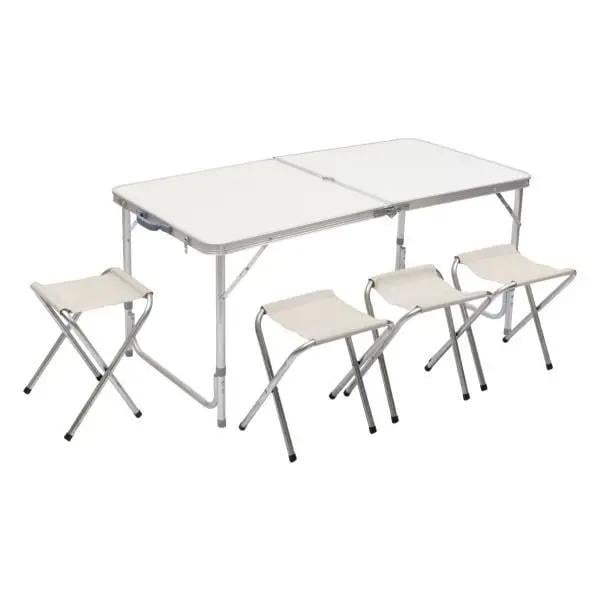 Стол чемодан раскладной для пикника Good Idea 4 стула 120х60х55 см Серый (3383799)