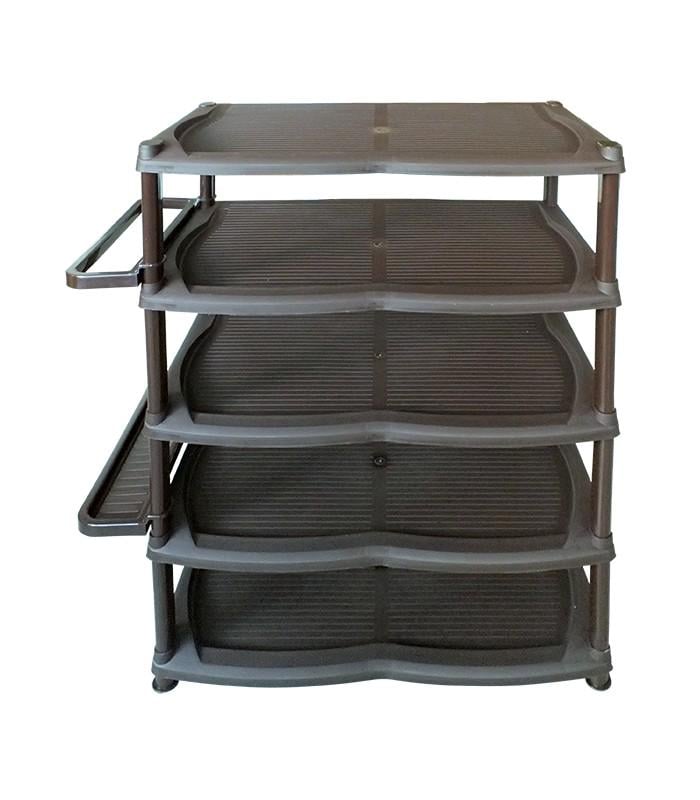 Полочка для обуви пластиковая 5 ярусов 75х45 см Коричневый (472730-Prob)