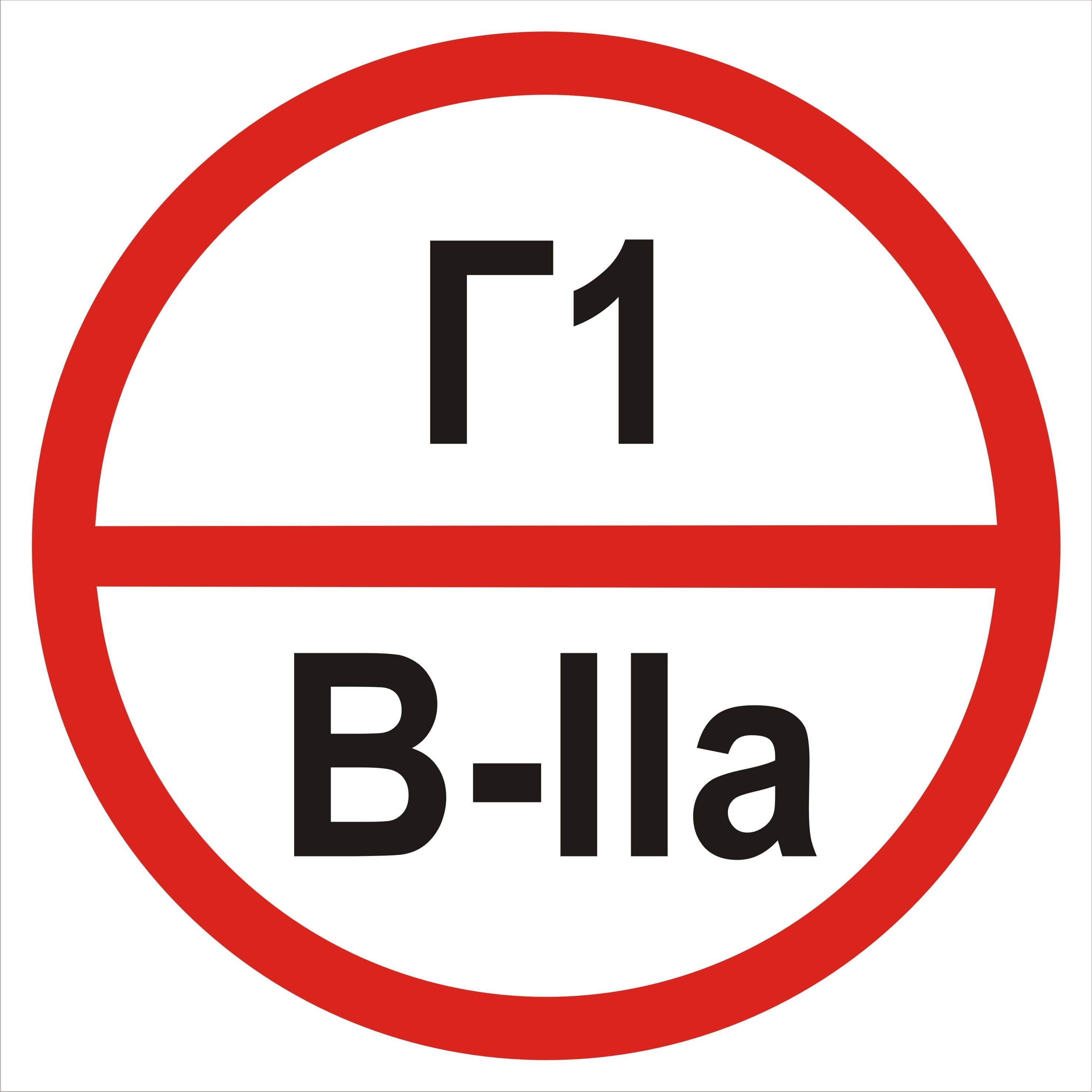 Табличка категорія приміщення Г1/В2а 20х20 см (00221)