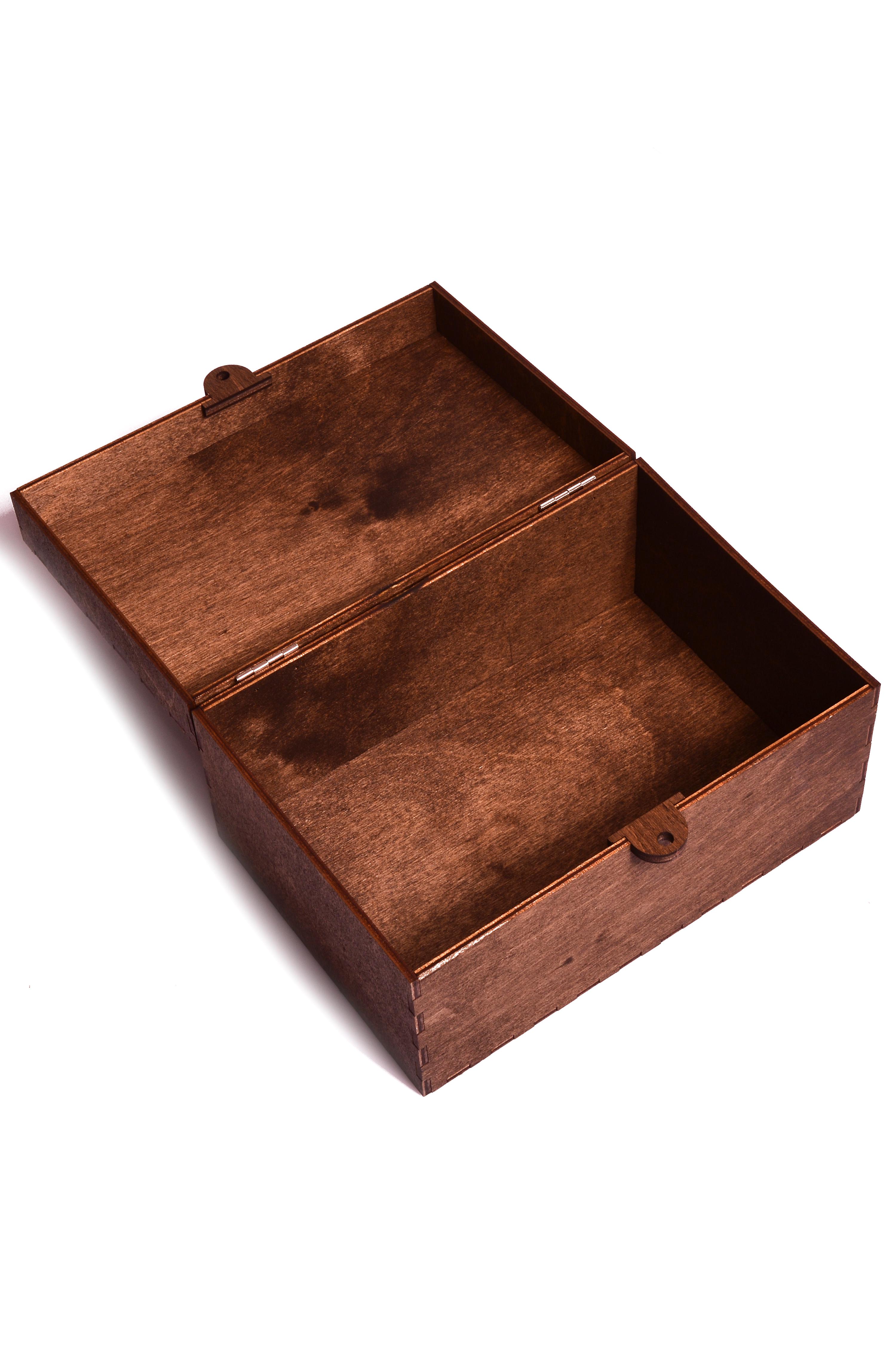 Скриня для подарунка з дерева 19х13х10 см Коричневий (365904924) - фото 3 Скриня для подарунка з дерева 19х13х10 см Коричневий (365904924) - фото 3