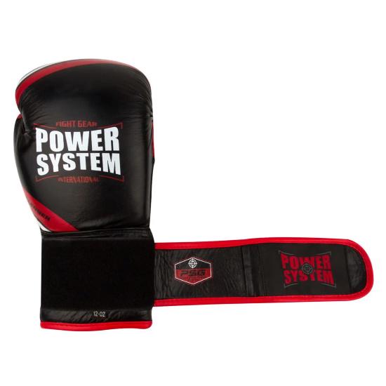 Боксерські рукавички PowerSystem PS 5005 Challenger 16 унцій Black/Red (PS-5005_16oz_Black/Red _bes314) - фото 4