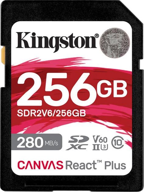 Карта памяти Kingston Canvas React Plus SDXC U3 V60 SDR2V6 256 GB Black