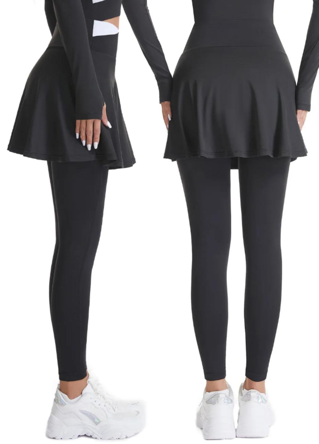 Леггинсы женские спортивные Elegant Sport D124 с юбкой XXL Черный (1851-50-02) - фото 6