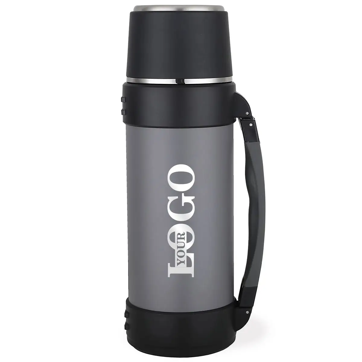 Термос із логотипом 1,5 л Сірий (8-6-5116183) Термос із логотипом 1,5 л Сірий (8-6-5116183)