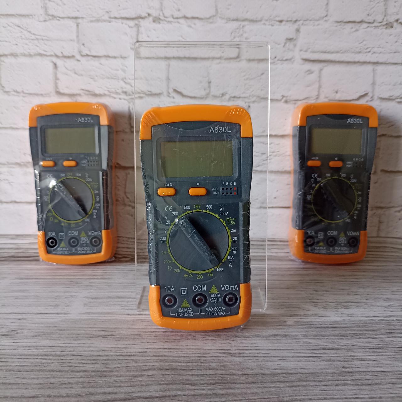 Мультиметр цифровий Aneng A830L Сіро-жовтий (2612939245) - фото 3