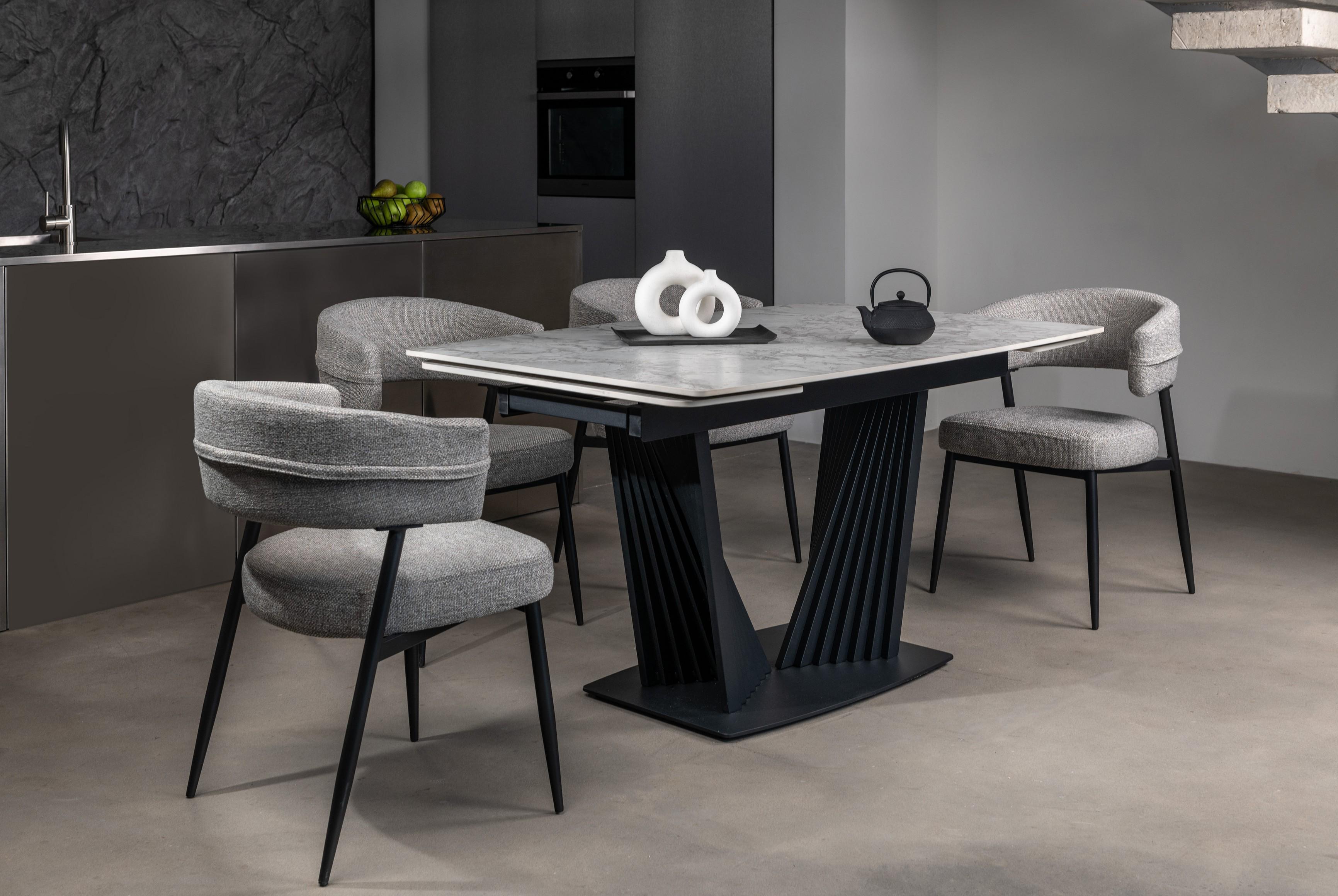 Стіл обідній розсувний Vetro Mebel Феліче 1400- 2000x900x760 мм Клауді грей/Чорний (TМL-1000-1) - фото 6 Стіл обідній розсувний Vetro Mebel Феліче 1400- 2000x900x760 мм Клауді грей/Чорний (TМL-1000-1) - фото 6