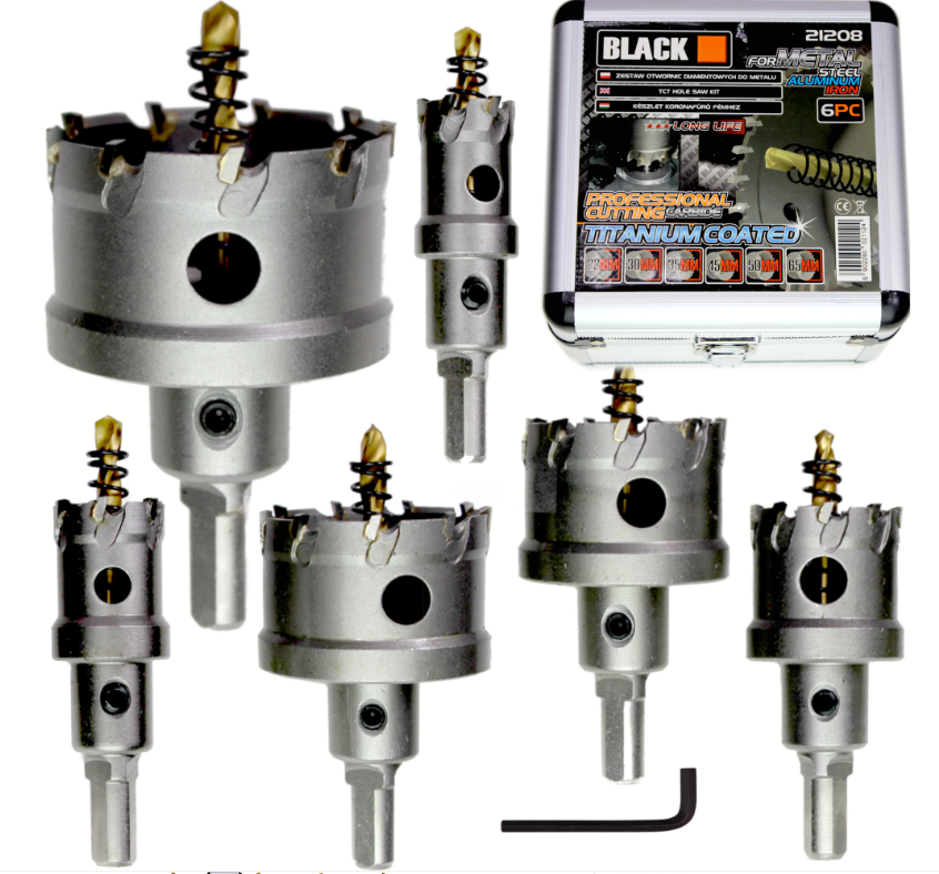 Коронки по металлу и дереву 6 шт. Black (22-65)