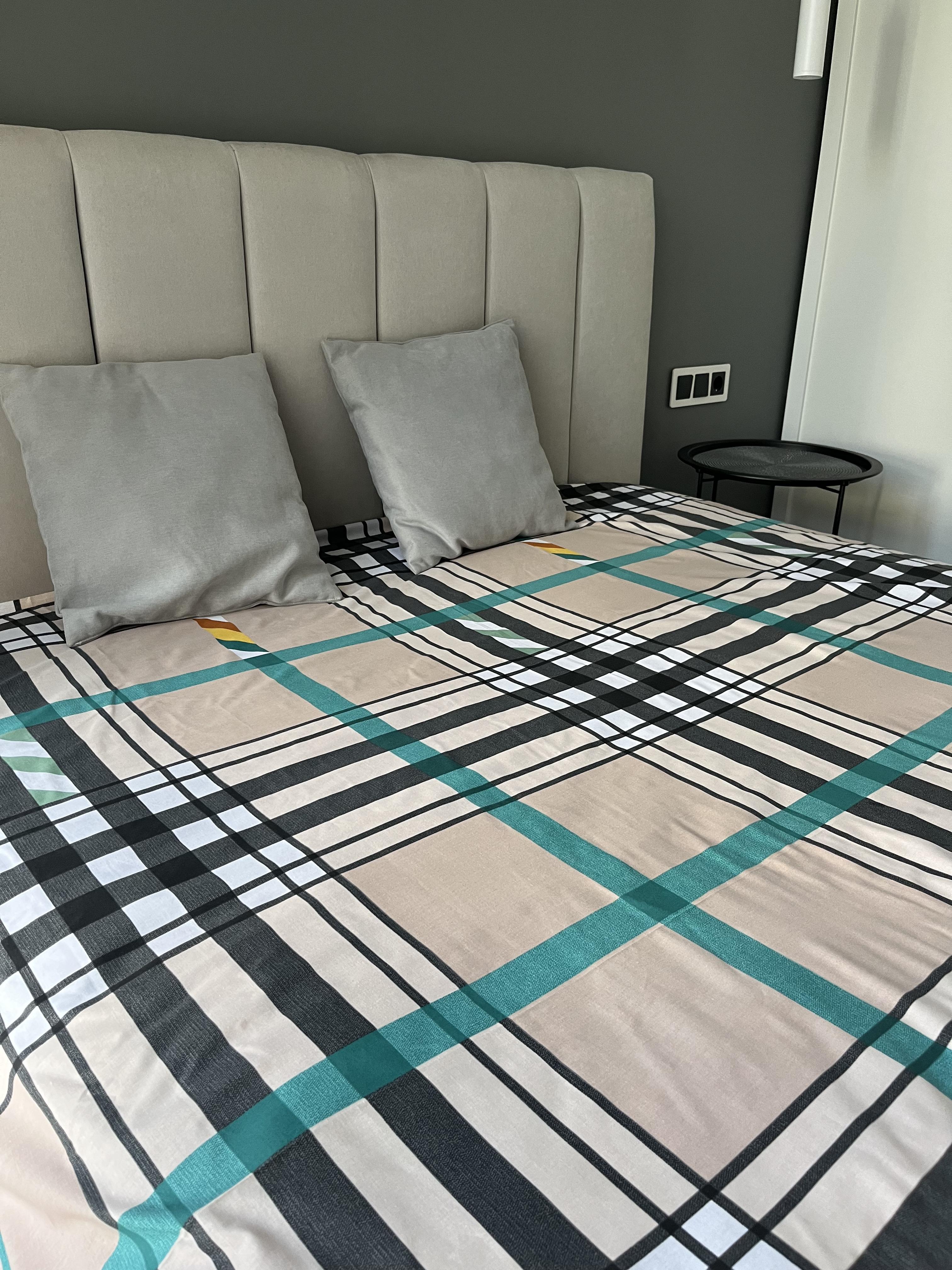 Простынь бязь Полосочки 200х220 см Серый (Glux-4761/-200)