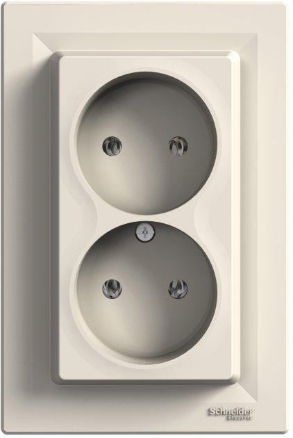 Розетка двойная Schneider Electric ABS Asfora без заземления Слоновая кость (EPH9700123) Розетка двойная Schneider Electric ABS Asfora без заземления Слоновая кость (EPH9700123)