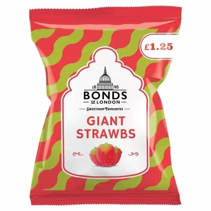 Конфеты Bonds Giant Strawbs Bags 130 г (1913732571)