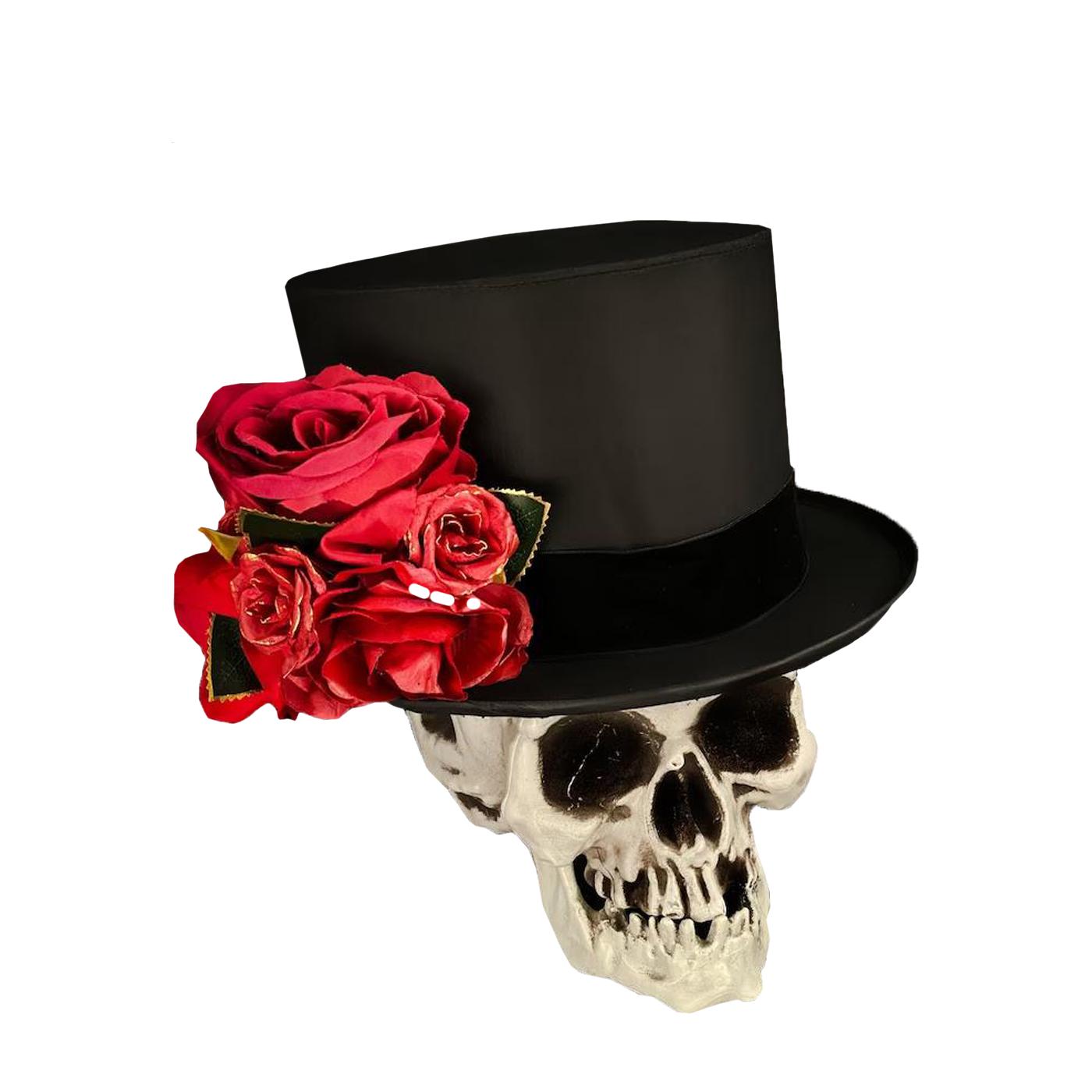 Цилиндр фокусника Seta Decor 19-195BLK-RD складной с цветком Черный Цилиндр фокусника Seta Decor 19-195BLK-RD складной с цветком Черный