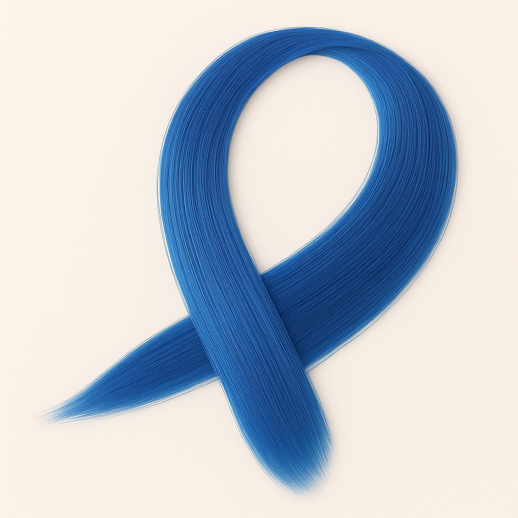 Пасмо прямого термостійкого волосся на шпильці 60 см Блакитний (K0866-4)