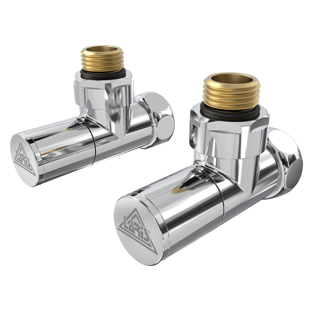 Кран угловой для полотенцесушителей Laris Обычный и эксцентрики 1/2" х 3/4" из латуни 2 шт. Серый (147-127-71401041)