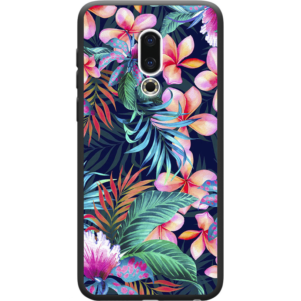 Чехол BoxFace Meizu 16 TH flowers in the tropics Черный силикон (35817-up1971-36103)