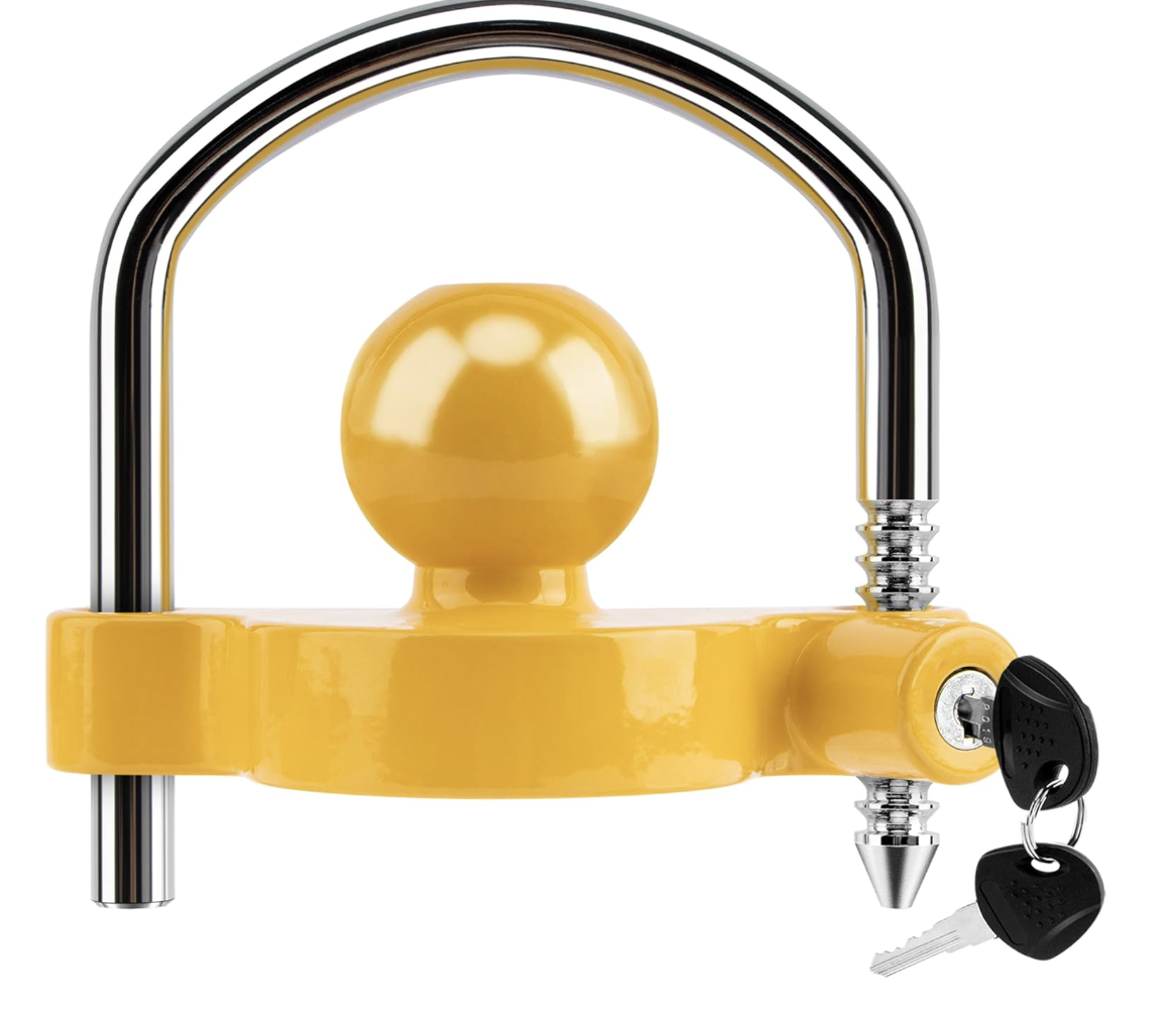 Замок на фаркоп прицепа METOWARE универсальный антикражный 1-7/8”/2”/2-5/16” стальной Желтый (2898529221) Замок на фаркоп прицепа METOWARE универсальный антикражный 1-7/8”/2”/2-5/16” стальной Желтый (2898529221)