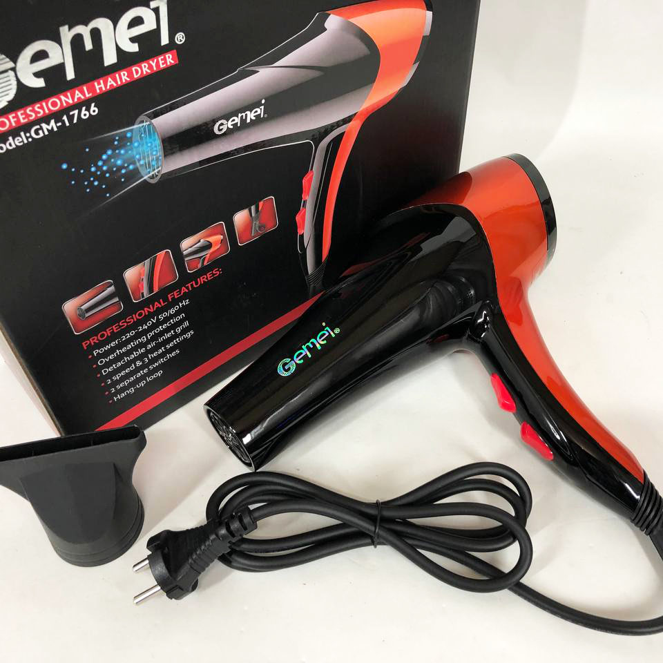 Фен GEMEI GM-1766 2.6 кВт АС Оранжевый - фото 3 Фен GEMEI GM-1766 2.6 кВт АС Оранжевый - фото 3