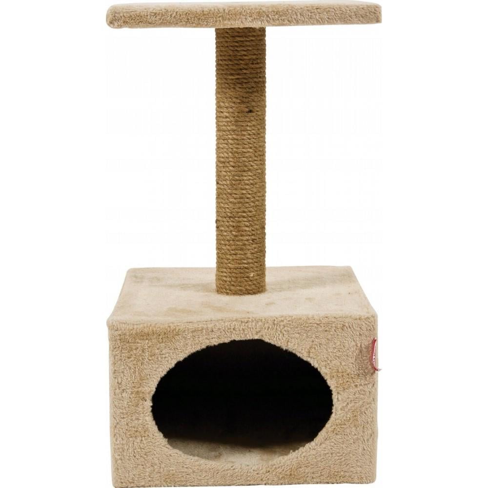 Когтеточка-домик с полкой Bonro B-95 60 см Бежевый (4240059412)