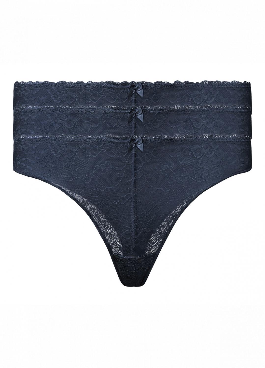 Трусики-стринги женские Esmara 382107 L 3 шт. Темно-синий (75736)