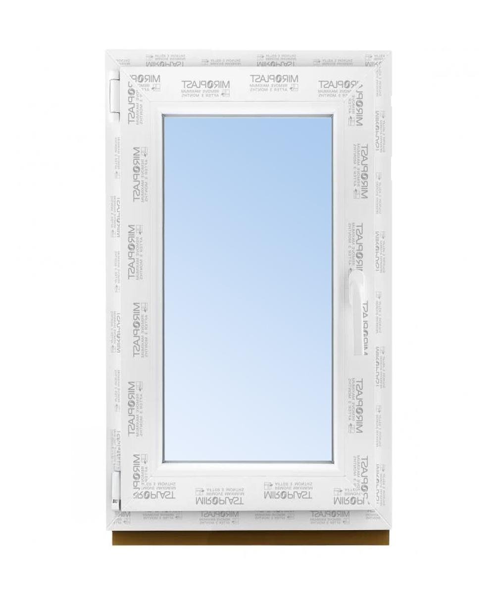 Вікно металопластикове поворотно-відкідне WDS Miroplast з двокамерним склопакетом три скла з енергозбереженням 500х850 мм (4-8-4-12-4I)