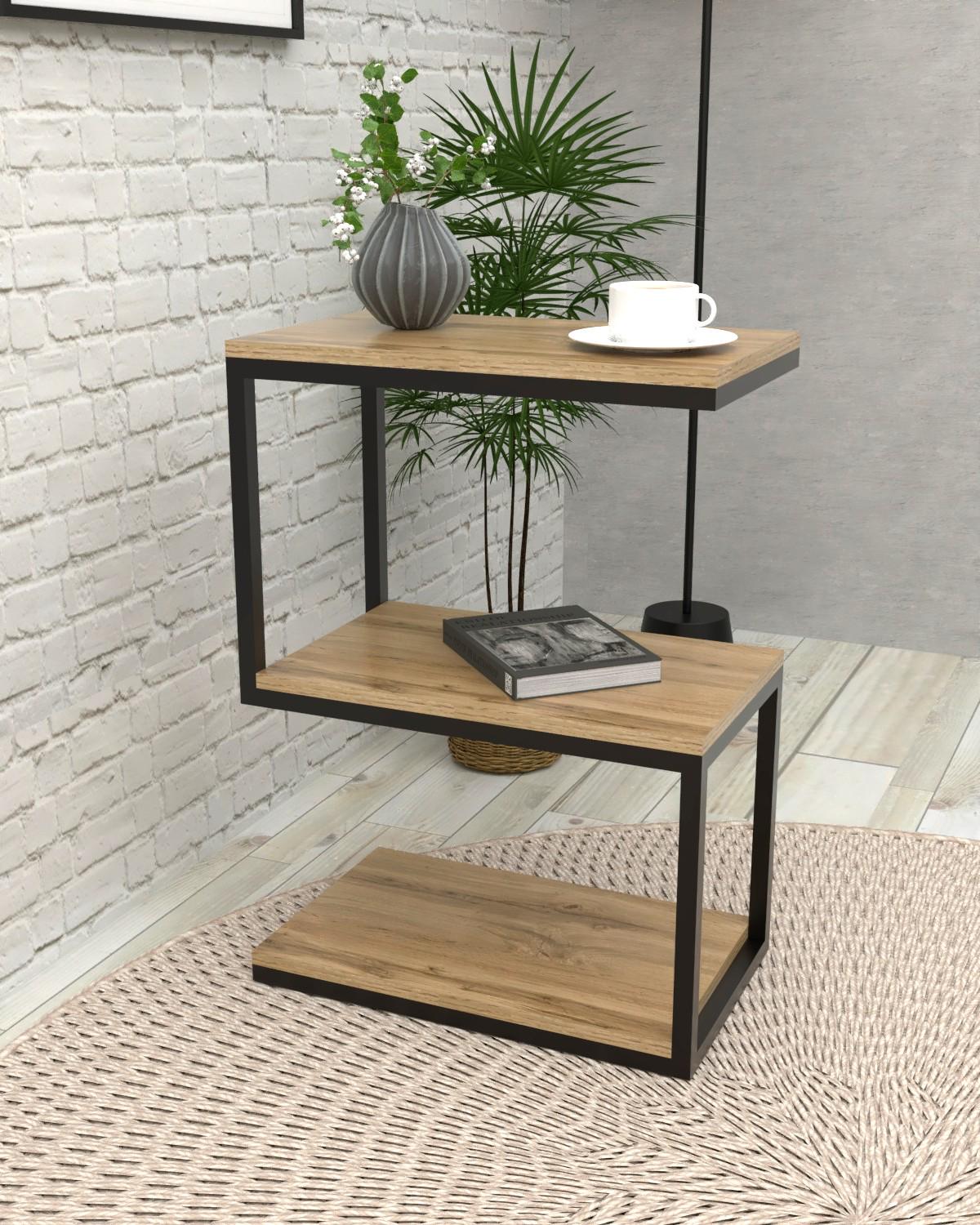 Столик приставной EcoLoft Норика DSP-1480-1 в стиле лофт Дуб Аппалачи (DSP-1480-1)