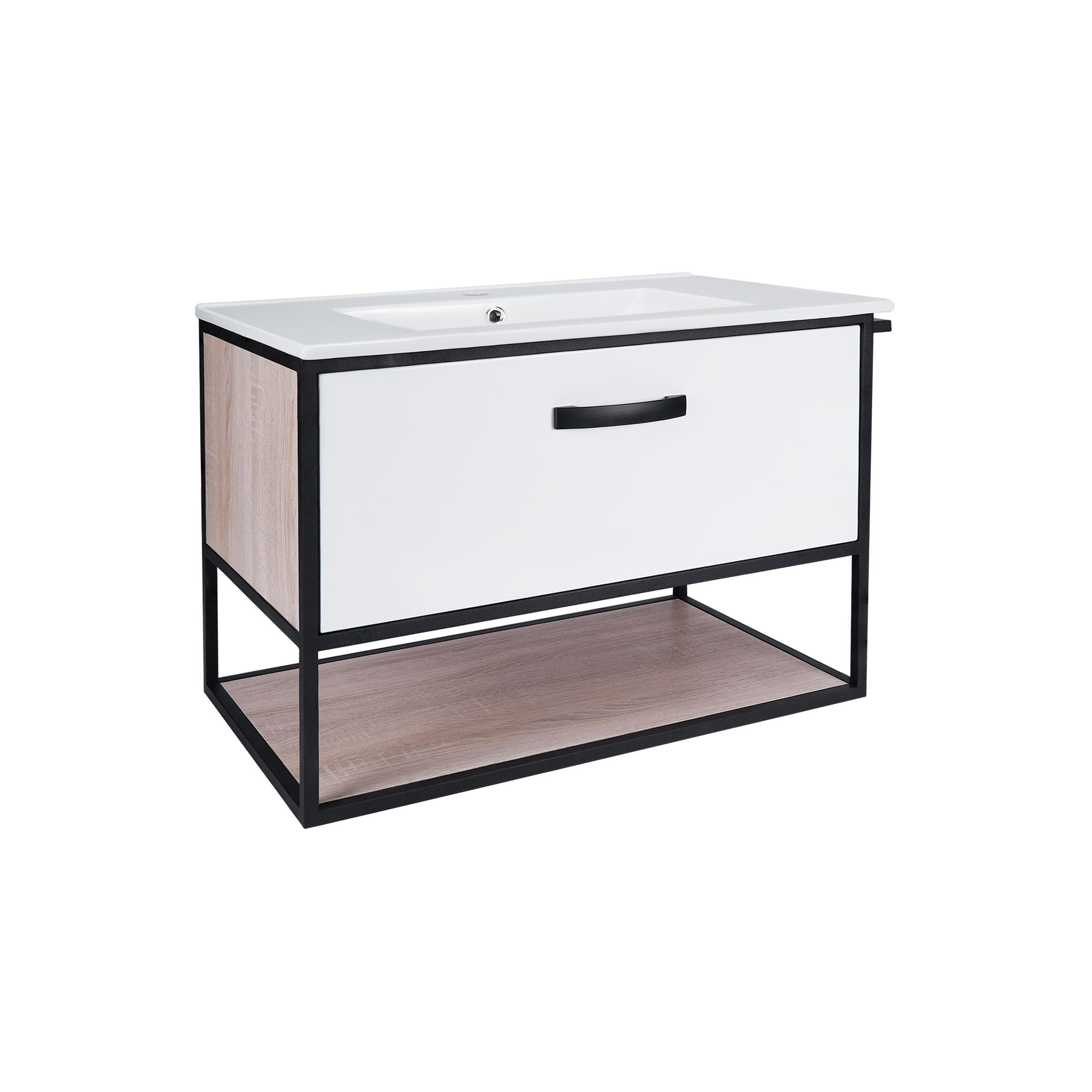 Тумба с умывальником подвесная Q-tap Taurus QT2472TPT703WWO 76x58x47 см Белый (112304)